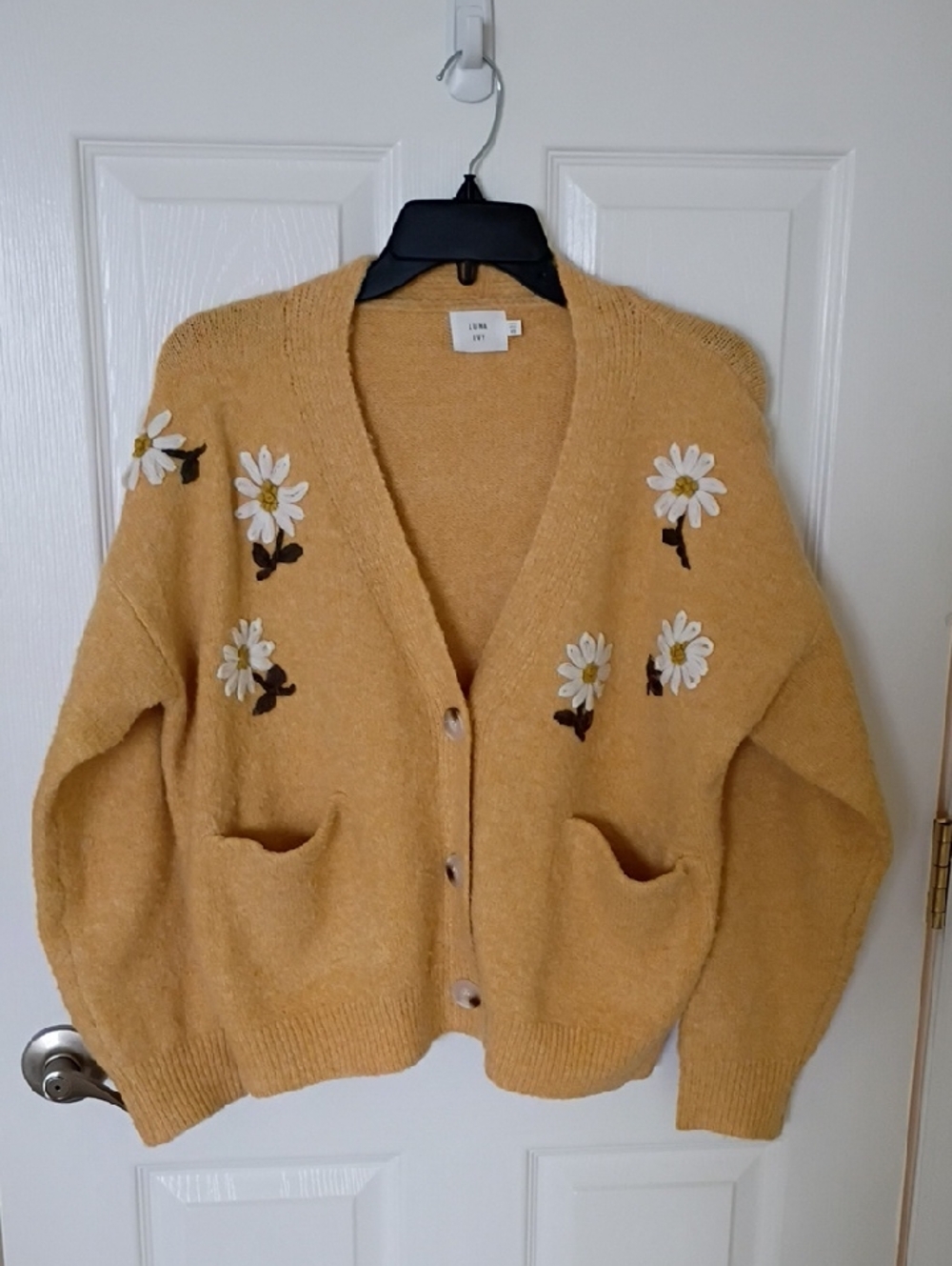 Luna Ivy Floral Cardigan Sweater, XS